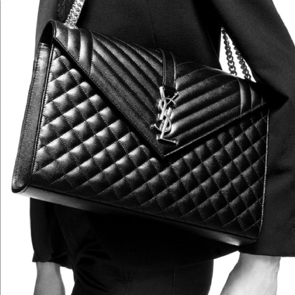 YSL ENVELOPE LARGE BAG IN MIX MATELASSÉ GRAIN - Picture 8 of 8